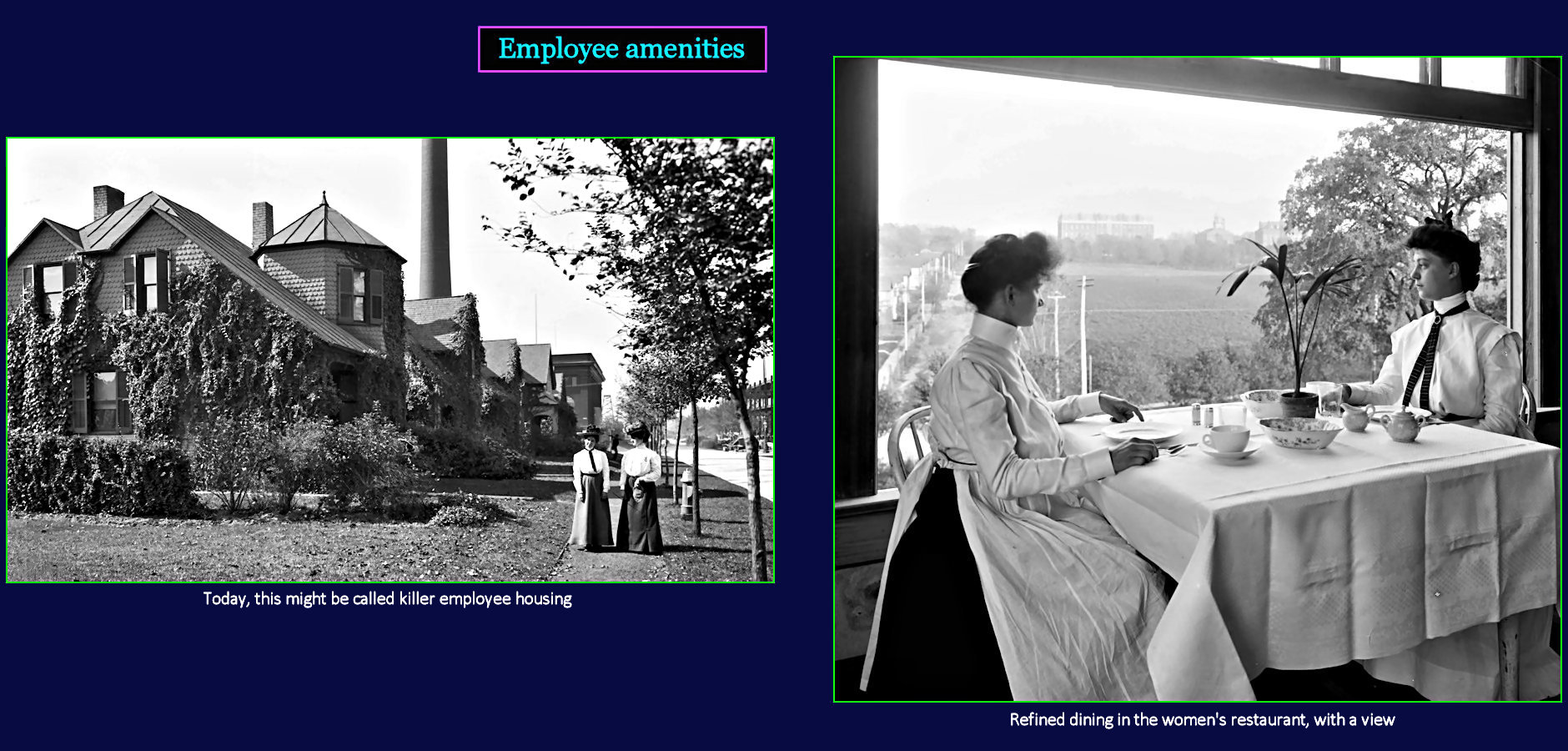 NCR employee amenities, 1910